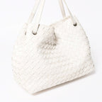 Bottega Veneta Handbag Intrecciato White Gold Leather — view 3