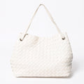 Bottega Veneta Handbag Intrecciato White Gold Leather