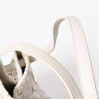 Bottega Veneta Handbag Intrecciato White Gold Leather — view 6