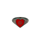 Gucci Ring Interlocking G Silver Red Heart