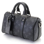 Louis Vuitton Keepall Bandouliere 25 Monogram Eclipse Reverse Boston Bag Black — view 2
