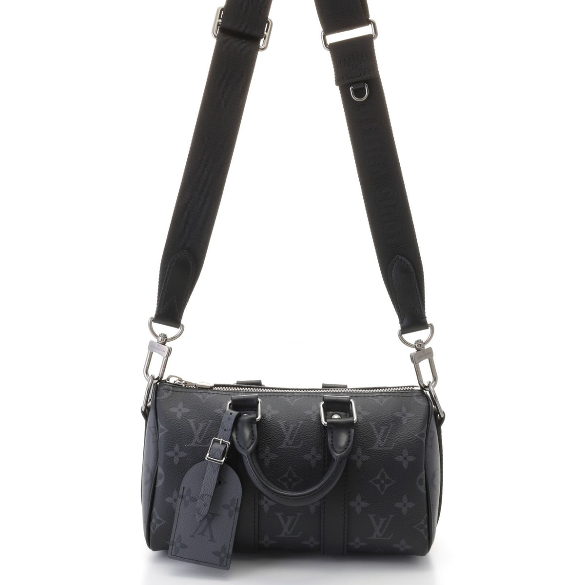 Louis Vuitton Keepall Bandouliere 25 Monogram Eclipse Reverse Boston Bag Black