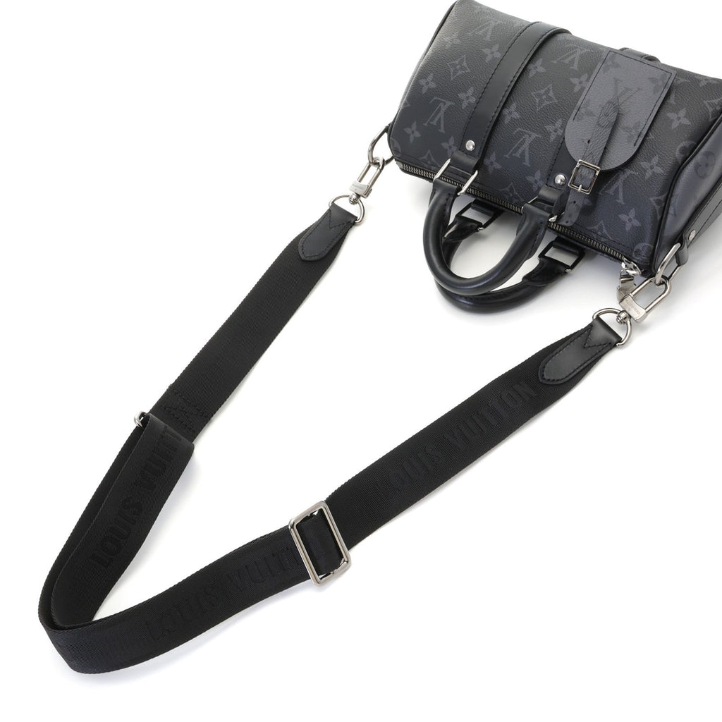 Louis Vuitton Keepall Bandouliere 25 Monogram Eclipse Reverse Boston Bag Black — view 5