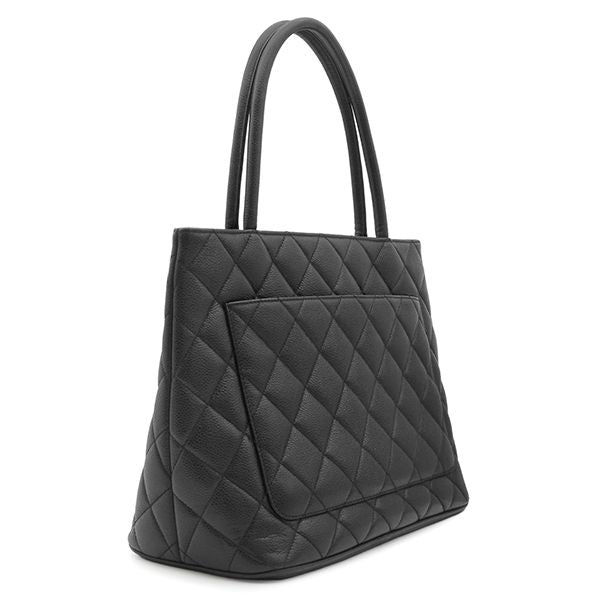 Chanel Tote Reissue Caviar Leather Black Silver CC Logo Shoulder Bag — view 2