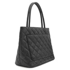 Chanel Tote Reissue Caviar Leather Black Silver CC Logo Shoulder Bag — view 2