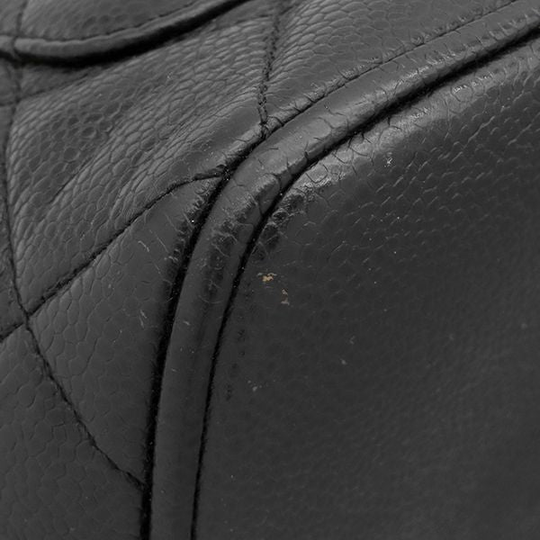 Chanel Tote Reissue Caviar Leather Black Silver CC Logo Shoulder Bag — view 4