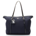 Prada 2-Way Bag Navy Nylon Leather Shoulder