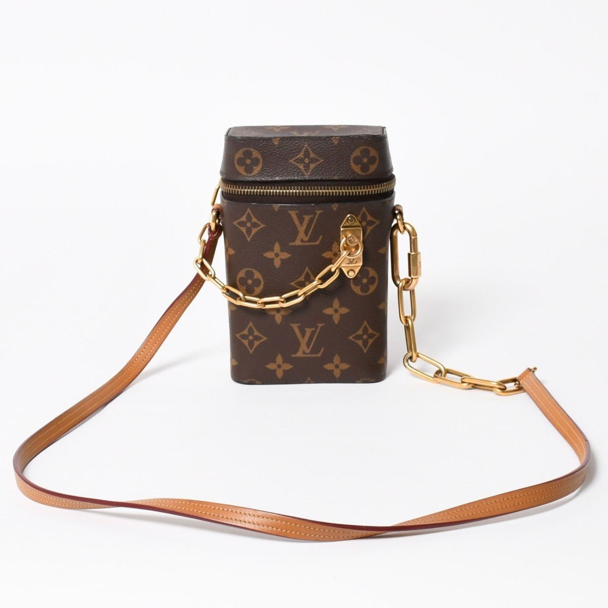 Louis Vuitton Monogram Phone Box Mini Shoulder Bag Brown Gold