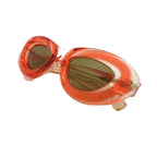 Bottega Veneta Sunglasses Brown Lens Red Clear Acetate Eyewear — view 4
