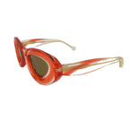 Bottega Veneta Sunglasses Brown Lens Red Clear Acetate Eyewear — view 2