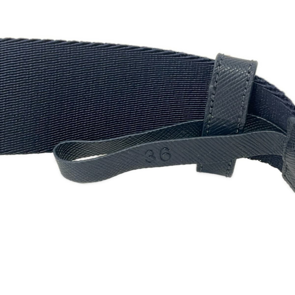 Prada Belt 36 Navy Silver Leather — view 5
