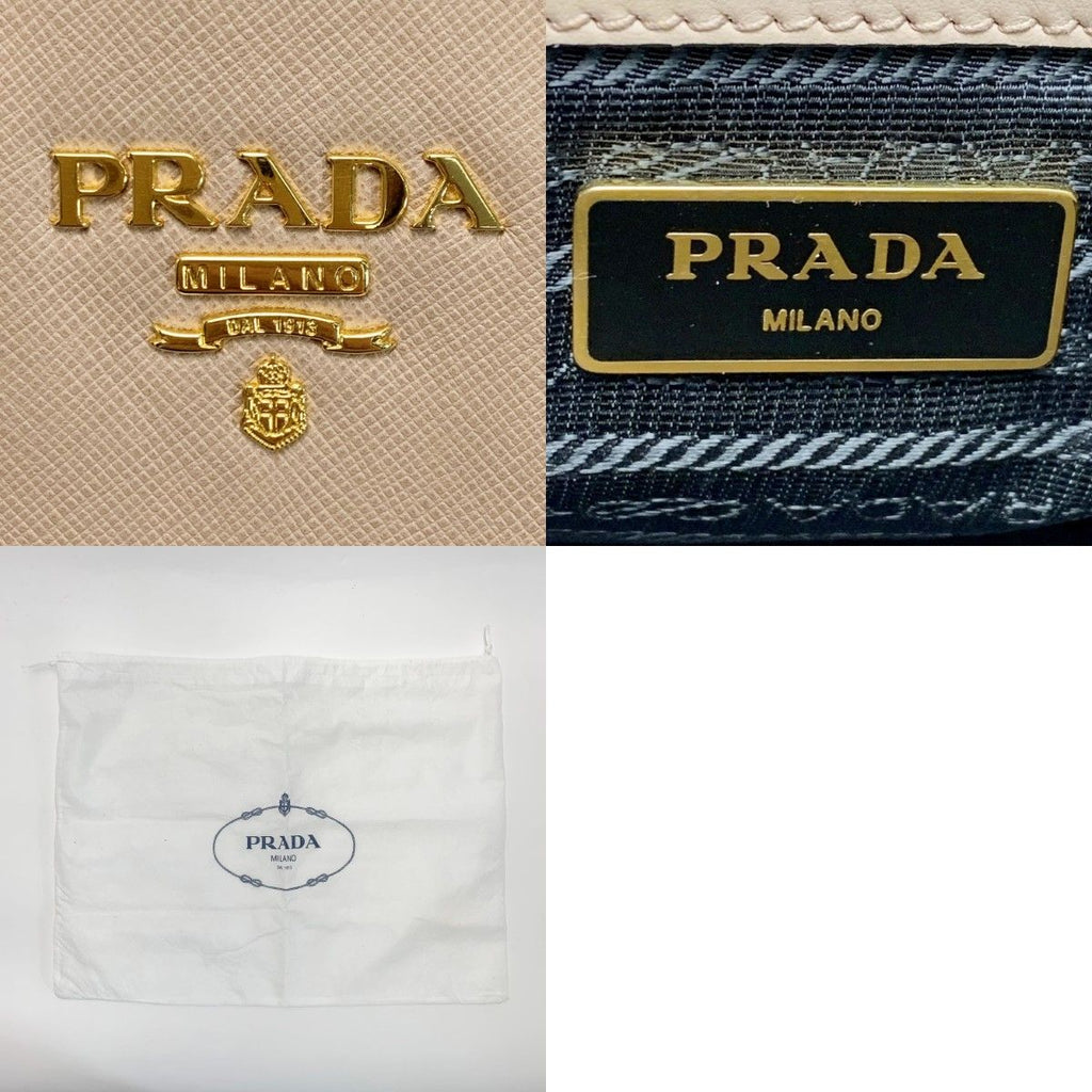Prada Saffiano 2-Way Bag Beige with Trap — view 8