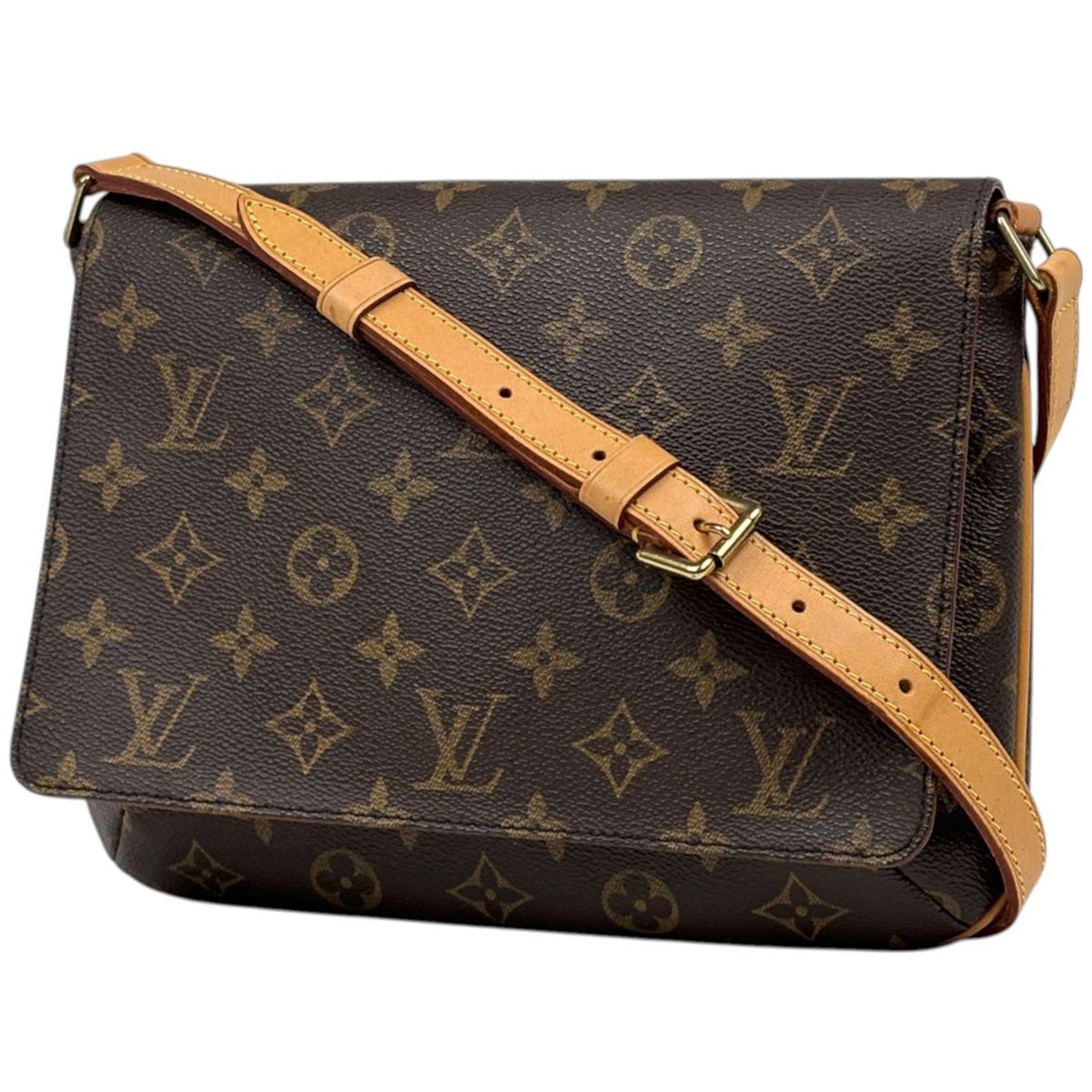 Louis Vuitton Musette Tango Shoulder Bag Short Monogram Brown