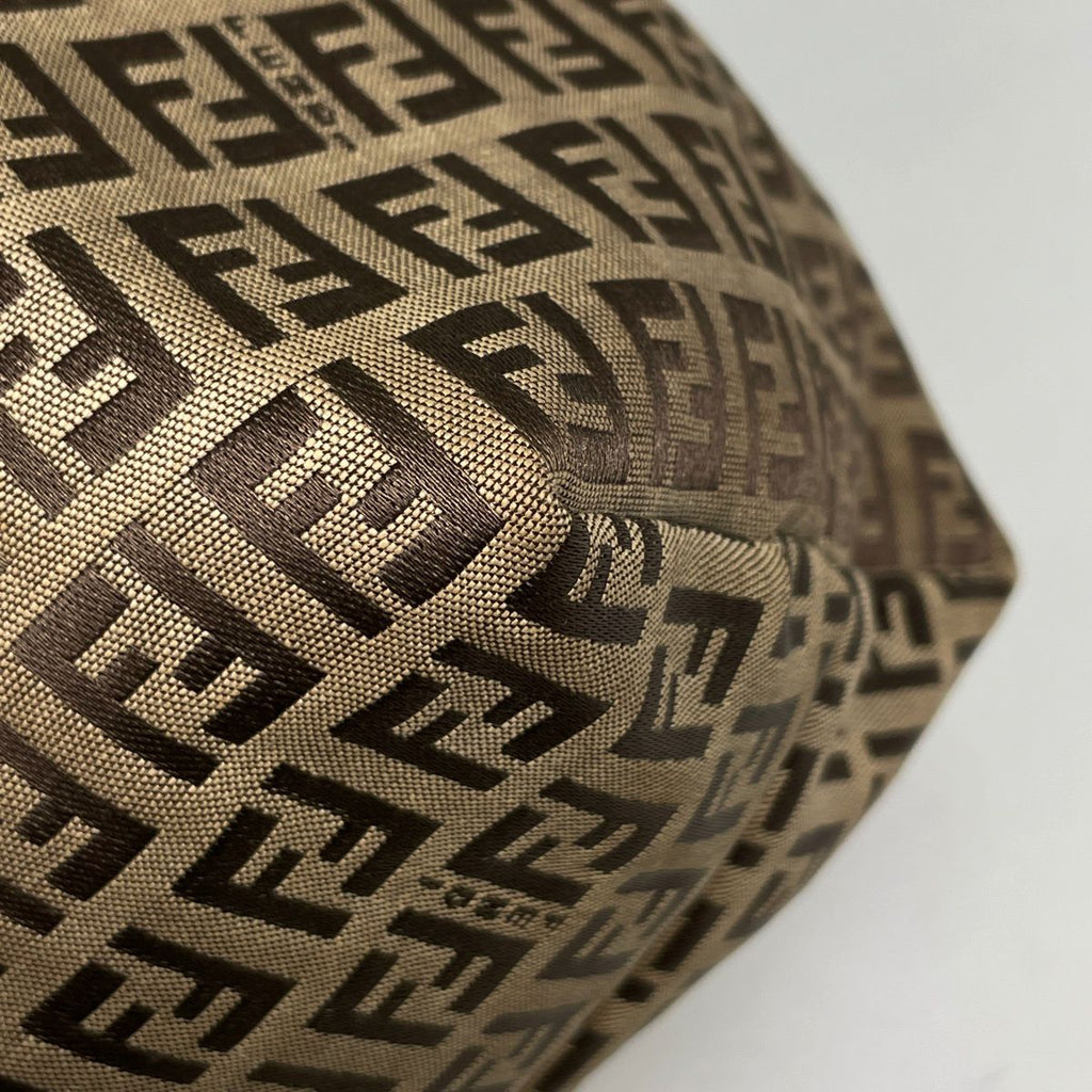 Fendi Tote Zucchino Pattern Shoulder Bag Canvas Brown — view 3
