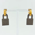 Hermes Earrings O'Kelly Leather Gold — view 4