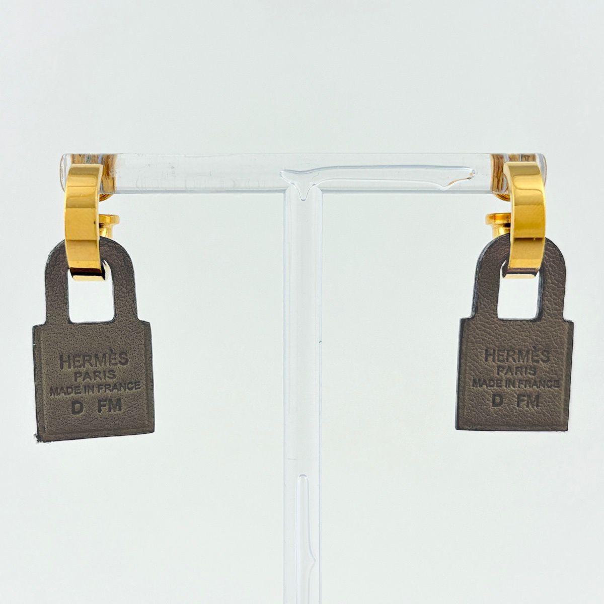 Hermes Earrings O'Kelly Leather Gold — view 4