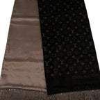 Louis Vuitton Scarf Echarpe Vrule Black Silk — view 3