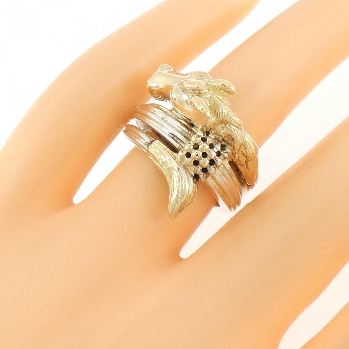 Hermes Vintage 925/750 Yellow Gold Ring — view 5