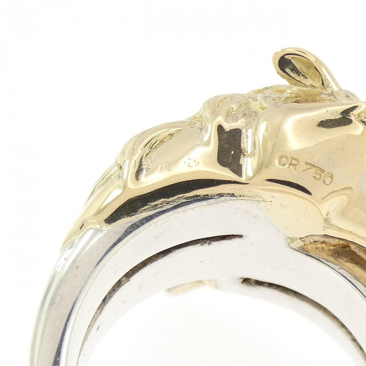 Hermes Vintage 925/750 Yellow Gold Ring — view 4