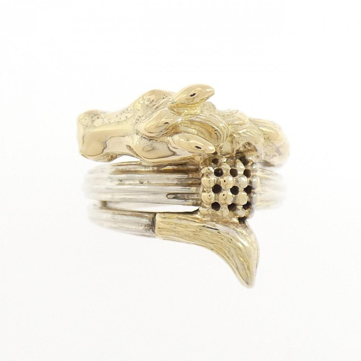 Hermes Vintage 925/750 Yellow Gold Ring — view 2