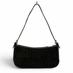 Celine Vintage Macadam Leather Suede Pouch Black — view 2