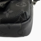 Louis Vuitton Monogram Eclipse Double Phone Pouch Shoulder Bag Black — view 7