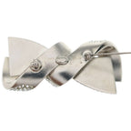 Chanel CC Logo Coco Ribbon Brooch Rhinestone Silver — view 6