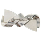 Chanel CC Logo Coco Ribbon Brooch Rhinestone Silver — view 2