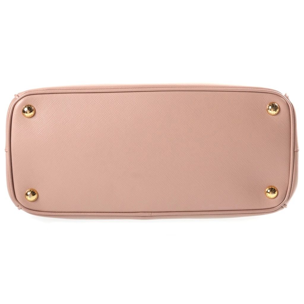 Prada Galleria Handbag Pink Beige Leather Gold — view 4