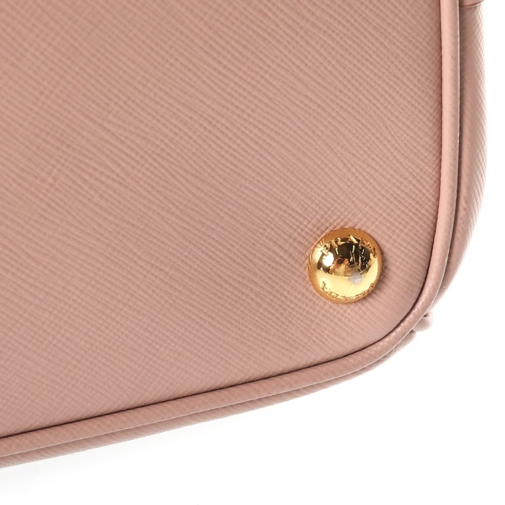 Prada Galleria Handbag Pink Beige Leather Gold — view 6