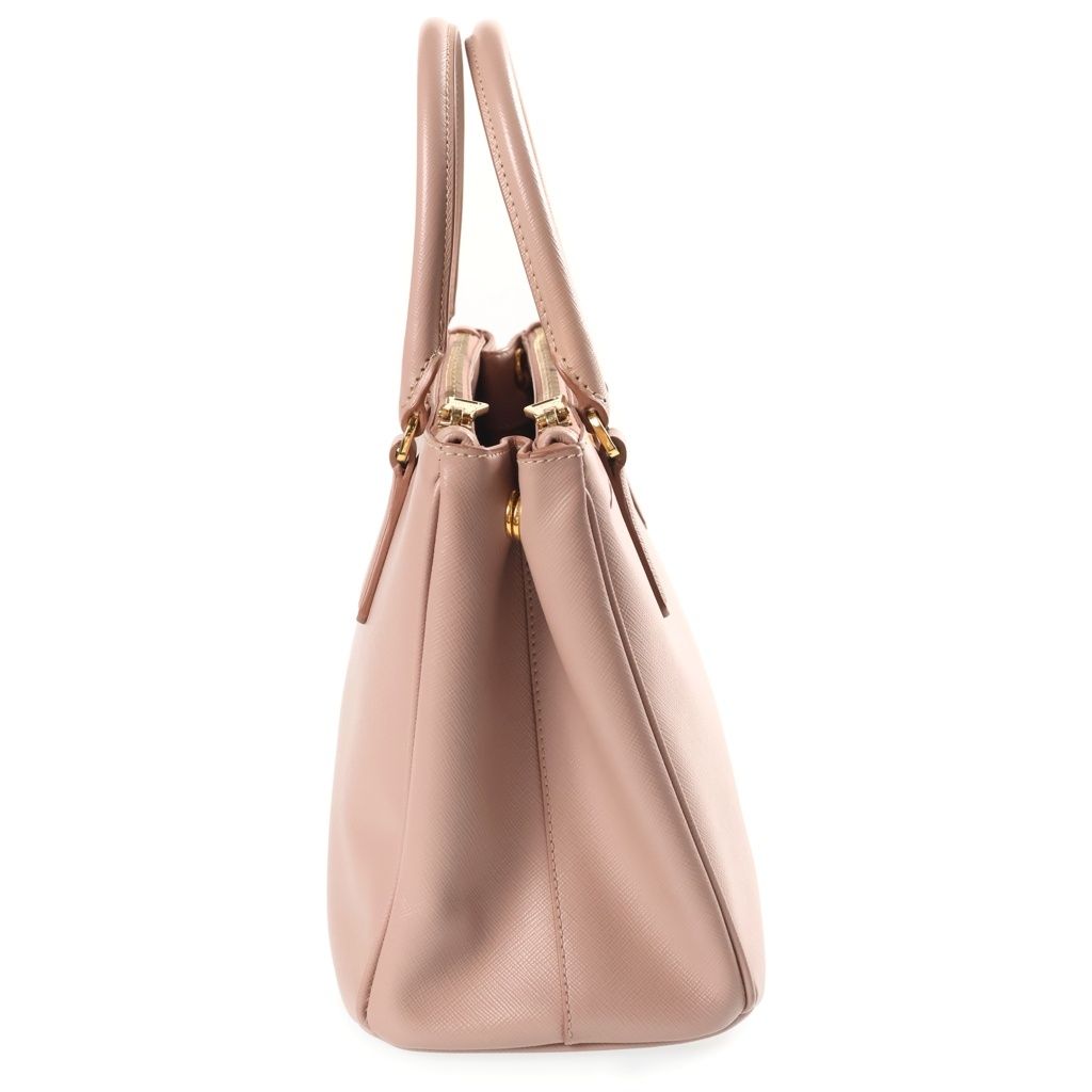 Prada Galleria Handbag Pink Beige Leather Gold — view 3