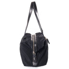 Prada Triangle Logo Handbag Leather Nylon Silver — view 3