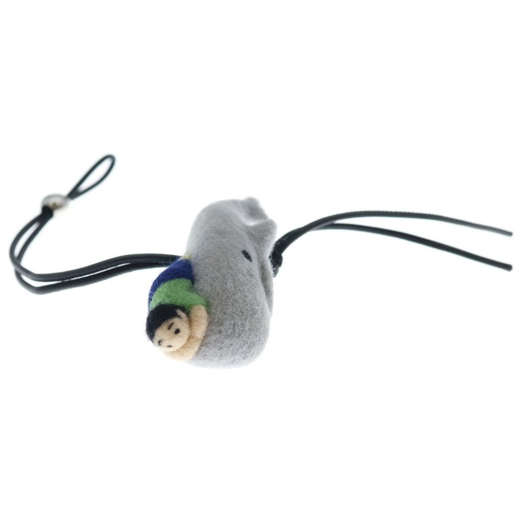 Loewe Snafjita Whale and Child Felt Bag Charm Strap Mascot Gray — view 4