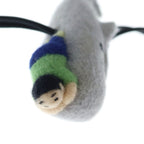 Loewe Snafjita Whale and Child Felt Bag Charm Strap Mascot Gray — view 5