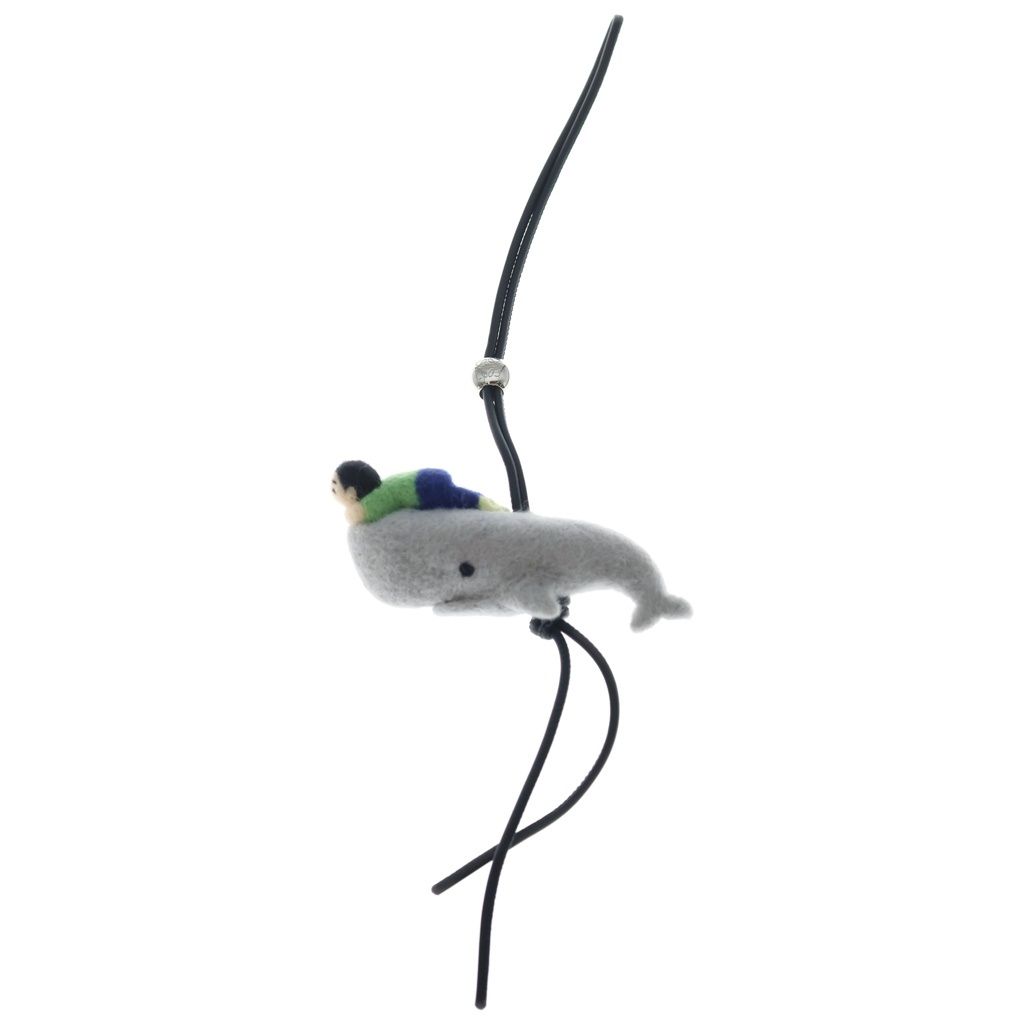 Loewe Snafjita Whale and Child Felt Bag Charm Strap Mascot Gray