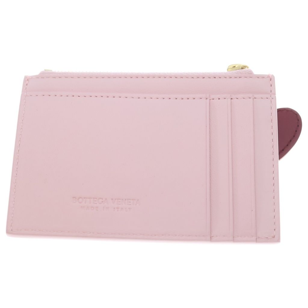 Bottega Veneta Intrecciato Valentine Coin Purse Card Case Fragment Pink Leather — view 2