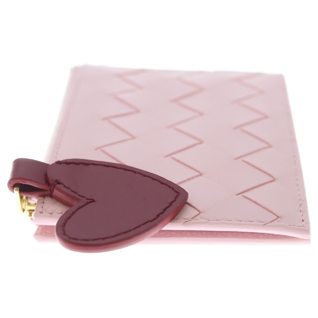 Bottega Veneta Intrecciato Valentine Coin Purse Card Case Fragment Pink Leather — view 3
