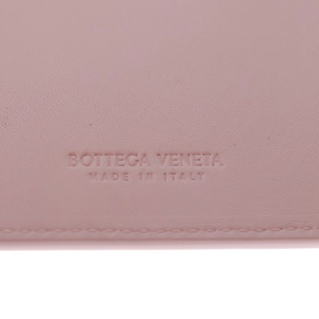 Bottega Veneta Intrecciato Valentine Coin Purse Card Case Fragment Pink Leather — view 5