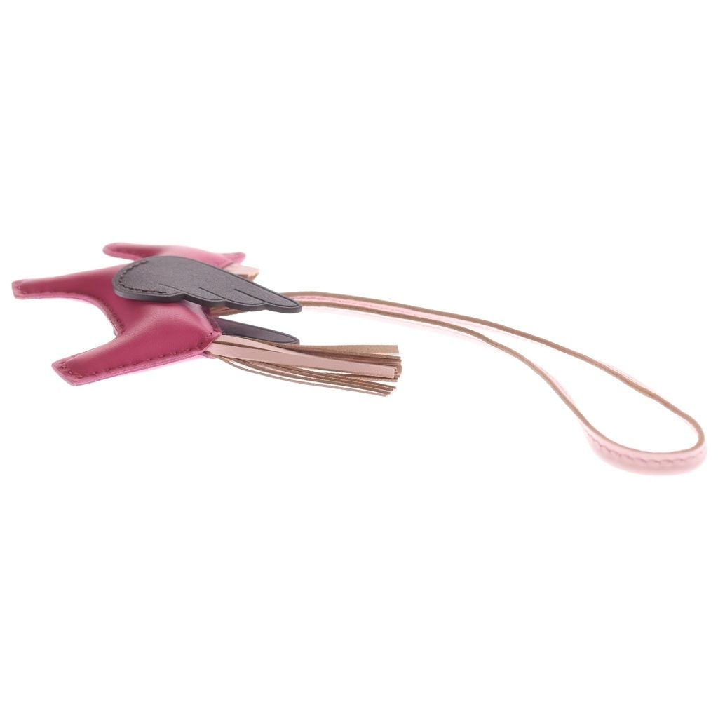 Hermes Pegasus PM Bag Charm Pink Burgundy Agneau Milo Leather — view 3