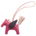 Hermes Pegasus PM Bag Charm Pink Burgundy Agneau Milo Leather