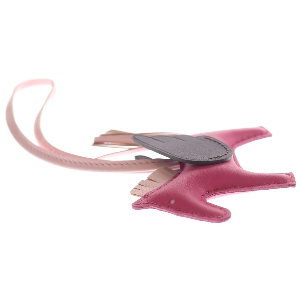 Hermes Pegasus PM Bag Charm Pink Burgundy Agneau Milo Leather — view 4