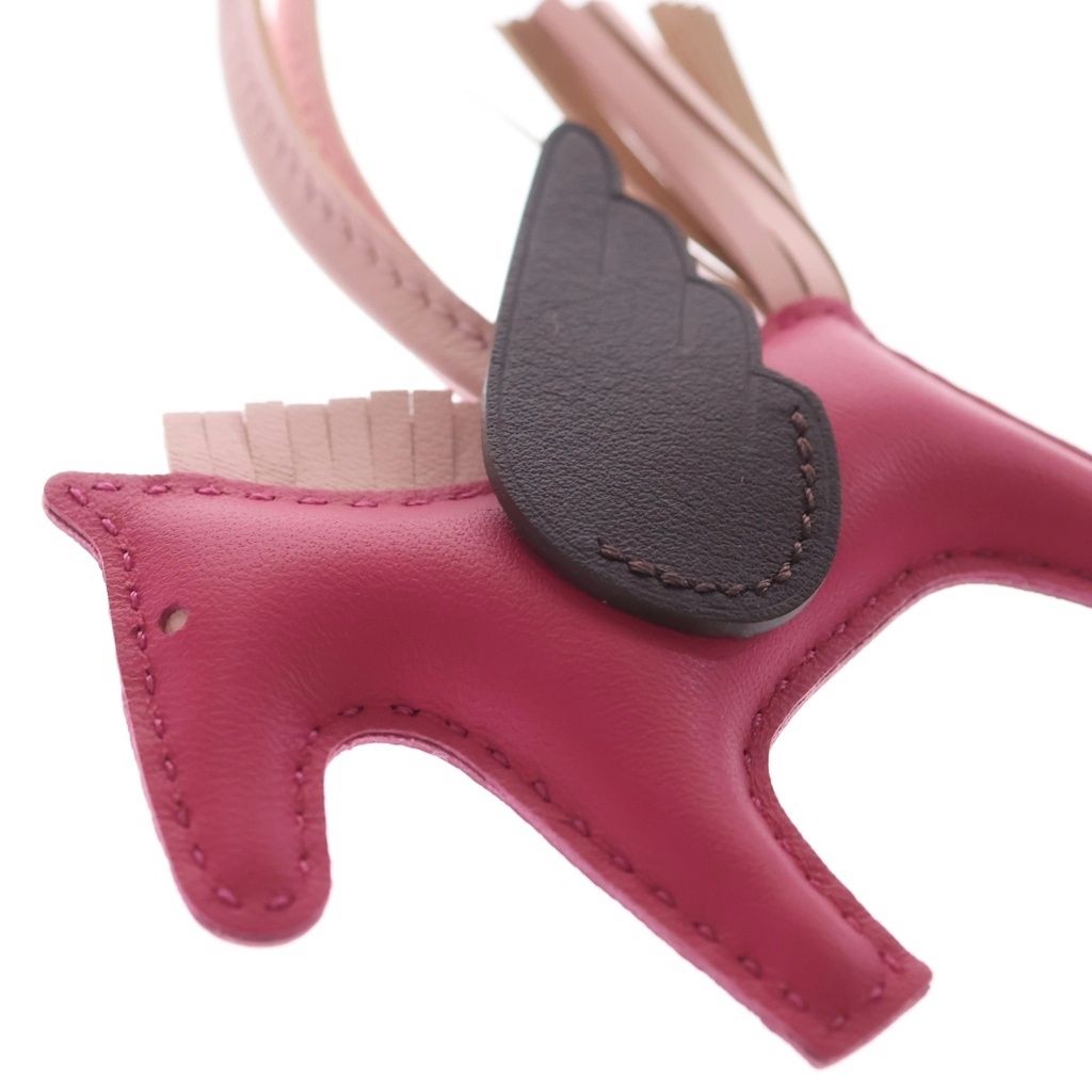 Hermes Pegasus PM Bag Charm Pink Burgundy Agneau Milo Leather — view 5
