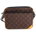 Louis Vuitton Monogram Macassar Trio Messenger Shoulder Bag Brown Leather Black