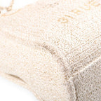 Chanel CC Logo Deauville PM Tote Bag Tweed Leather Ivory Gold Plate — view 5