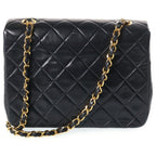 Chanel Mini Quilted 20 S Flap S Chain Shoulder Bag Black Lambskin Gold — view 2