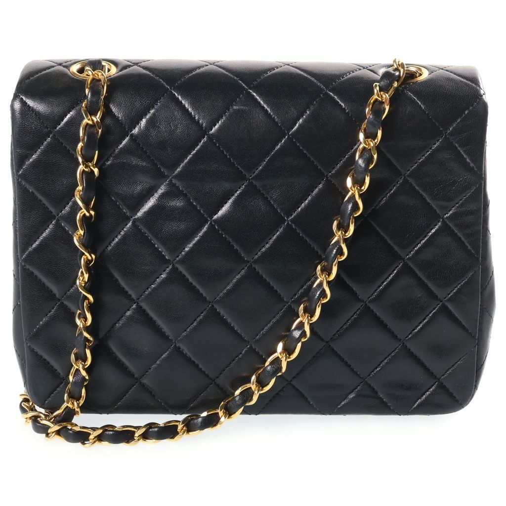 Chanel Mini Quilted 20 S Flap S Chain Shoulder Bag Black Lambskin Gold — view 2