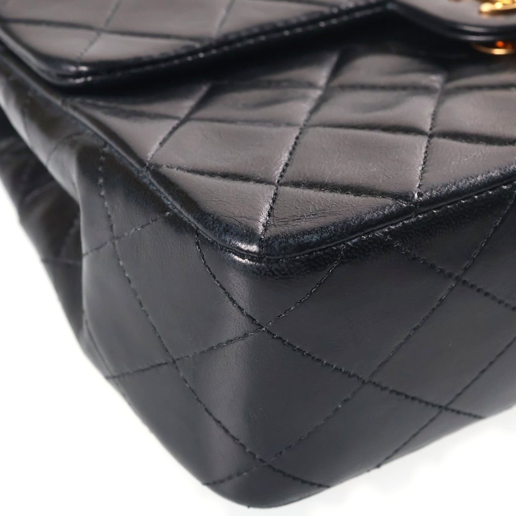 Chanel Mini Quilted 20 S Flap S Chain Shoulder Bag Black Lambskin Gold — view 5