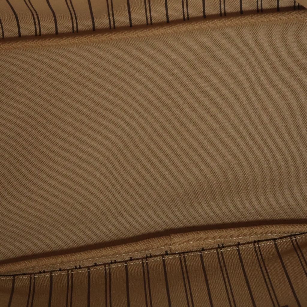 Louis Vuitton Monogram Neverfull MM Tote Bag Brown Leather Gold — view 7
