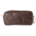 Louis Vuitton Monogram Neverfull MM Tote Bag Brown Leather Gold — view 4