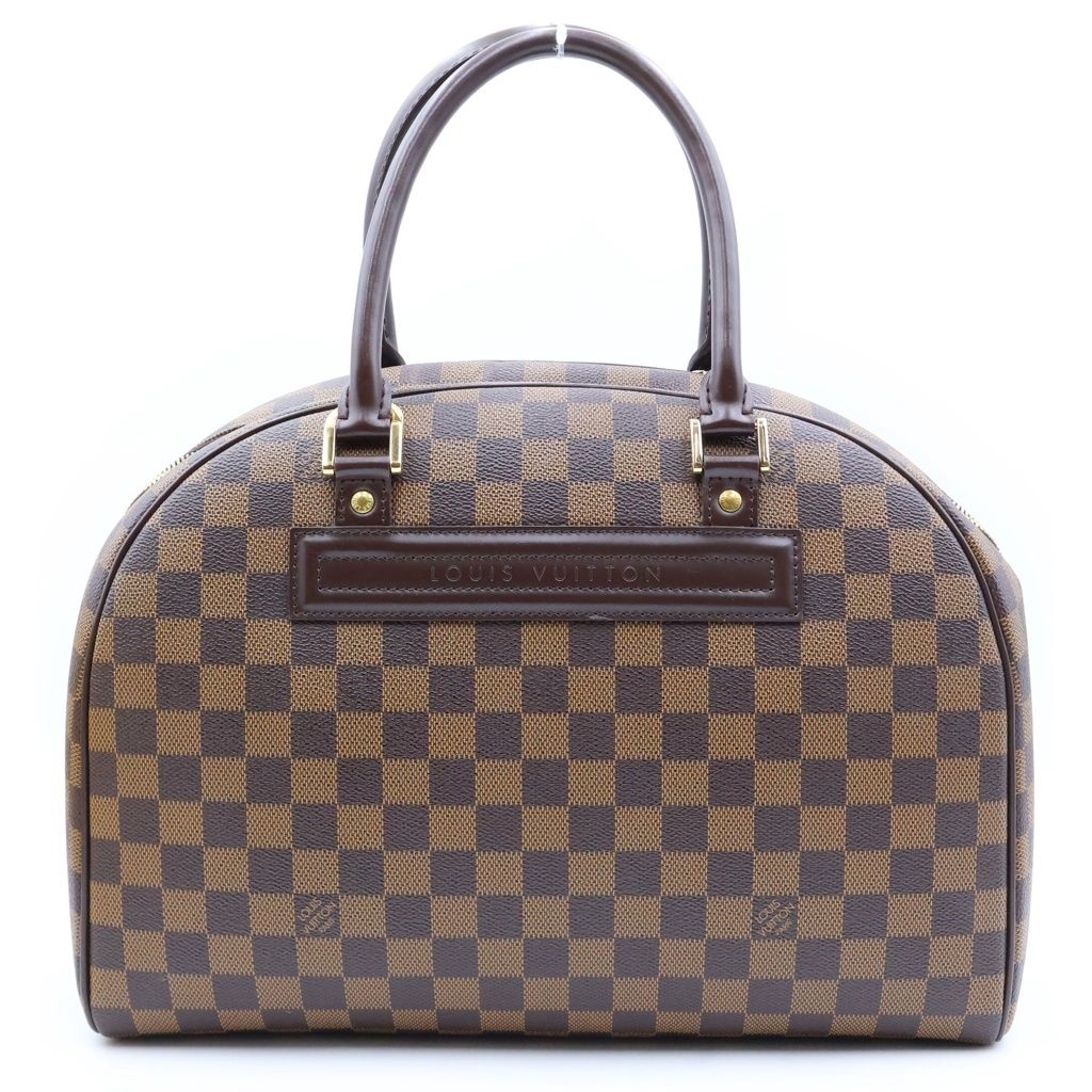 Louis Vuitton Damier Nolita Handbag Brown Leather Gold